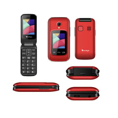 LANDBYTE - Celular Flip 4g LT1448 1.77 Pulgadas Dual SIM Radio FM Rojo