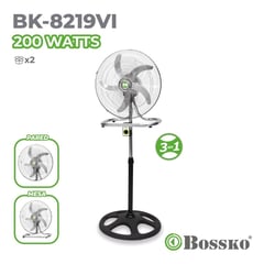 BOSSKO - VENTILADOR PEDESTAL BK-8219VI - 5 ASPAS - MOTOR DE 200 WATTS