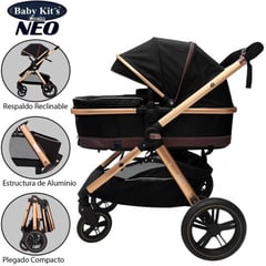 BABY KITS - Coche Cuna Moises De Lujo «NEO» Negro