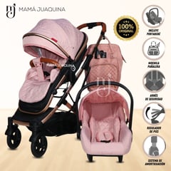 BABY - Coche Moisés Mini 4 en 1 «LIETTI» con Portabebé Pink