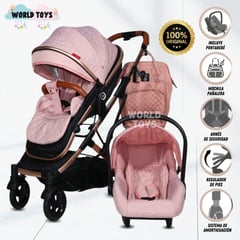 BABY - Coche Moisés Mini 4 en 1 «LIETTI» con Portabebé Pink