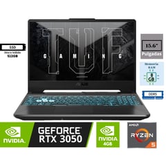 Laptop TUF GAMING AMD Ryzen 5-7535HS 8GB 512GB 15.6" FHD 144HZ RTX 3050 4GB LATINA