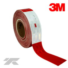 3M - Cinta Reflectiva 2″x457m Rojo Blanco