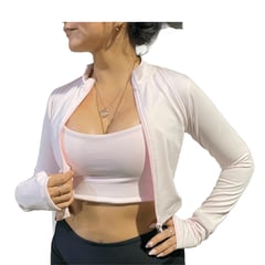 MPROPIA - Casaca deportiva con Top rosado entallado Running para mujer