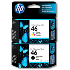 HP - Cartucho de tinta 46 tricolor y negro original