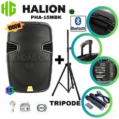 HALION - Parlante Activo 15″ PHA-15MBK 2UHF + TRIPODE