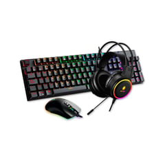 ANTRYX - KIT GAMING GC-3100 X3 BLACK TECLADO SWITCH BLUE MOUSE Y AURICULAR