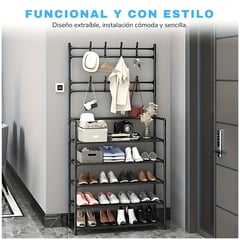 GENERICO - Estante Organizador Zapatera Multiusos 5 Niveles 172x80x27.5 - Negro - M