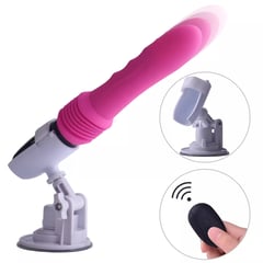 GENERICO - Dildo Vibrador Retráctil a Control Remoto Rosado