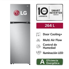 LG - REFRIGERADORA TOP FREEZER GT26BPP 264L PLATEADA