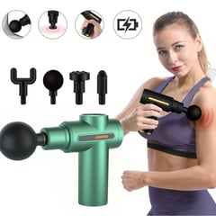 MASSAGE GUNS - Pistola de Vibración para Aliviar el Dolor Muscular Portatil-VERDE