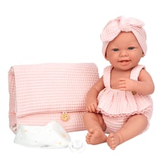 MUÑECAS REBORN - Muñeca Elegance 42 cm Zoe Rosa con cambiador y babero 65371