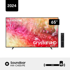 SAMSUNG - Televisor 65 Pulg. Crystal Smart TV Tizen UHD 4K UN65DU7000GXPE l Sound Bar C400