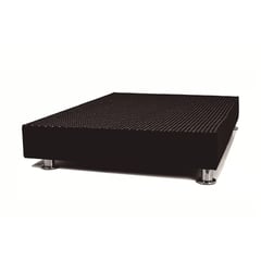 MUEBLES MACRUMO - Box Tarima reforzado y acolchado 1.5 Plazas - Negro + Almohada / Patas instaladas