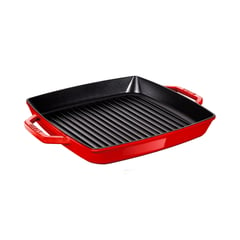 STAUB - Grill Cuadrado con Doble Asa de 28 cm Rojo –