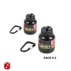 GENERICO - Pack x 2 Llavero Porta proteina Embudo Whey gold Standard