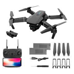 GENERICO - Dron Profesional E88 Pro RC 4K con Cámara Dual y Rotación Negro