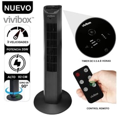 VIVIBOX - Ventilador de Aire Torre 92cm Q1 Negro