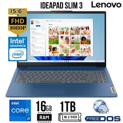 LENOVO - Laptop IdeaPad Slim 3, 15.6 LED FHD, Intel i7-13620H, Ram 16GB, SSD 1TB, FreeDos