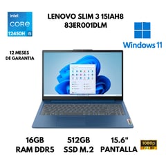 LENOVO - LAPTOP IDEAPAD SLIM 3 15IAH8 CORE I5-12450H 16GB RAM DDR5 512GB SSD 15.6" FHD FREEDOS