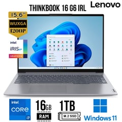 LENOVO - Laptop ThinkBook 16 G6 IRL, Intel core i7-13va Gen. Ram 16GB, SSD 1TB, 16" WUXGA, WIN 11 PRO