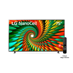 LG - Televisor NanoCell 75 4K UHD Smart ThinQ AI 75NANO77SRA - Negro