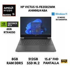 HP - LAPTOP VICTUS 15-FB2082WM AMD RYZEN 5-8645HS 8GB RAM DDR5 512GB SSD 6GB RTX4050 156 FHD