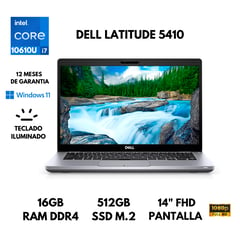 DELL - LAPTOP LATITUDE 5410 CORE I7-10610U 16GB RAM DDR4 512GB SSD 14" FHD WINDOWS 11 PRO