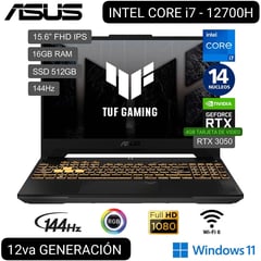 LAPTOP GAMER TUF F15 FX507ZC4-HN002W I7-12700H 15.6 FHD, 16GB 512GB SSD RTX3050 4GB W11