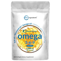 GENERICO - Microingredientes Ultra Omega 3-6-9 Lemon Flavor 3600mg 300 Capsulas