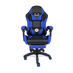 XION - SILLA GAMER ERGONÓMICA CON MASAJEADOR Y REPOSAPIÉS 135° TITAN AZUL