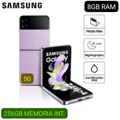 SAMSUNG - CELULAR DESBLOQUEADO GALAXY Z FLIP 4 6.7" 256GB MEMORIA INT. 8GB RAM 5G PURPLE