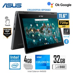 ASUS - Laptop CR1100FKA-BP0663 Intel Celeron N4500 4GB RAM 32GB EMMC Pantalla Touch -Dark Grey