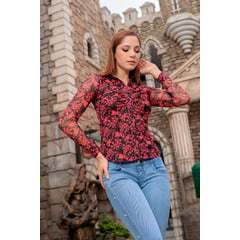 EVOLUTION - BLUSA MESH DENISSE ROJO