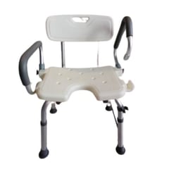 HOMECARE - SILLA DE DUCHA CON BRAZOS ABATIBLES Y CON CORTE