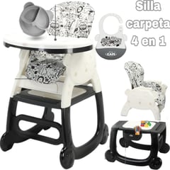 CAM - Silla para comer Carpeta de bebe 4 en 1 babero y Plato