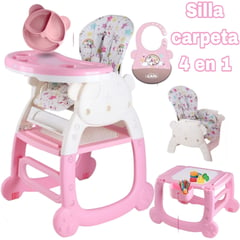 CAM - Silla para comer Carpeta de bebe 4 en 1 babero y Plato