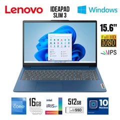 LENOVO - Laptop IdeaPad Slim Intel Core i5 12°Gen16GB RAM 512GB SSD 156” FHD Wind 83ER001DLM