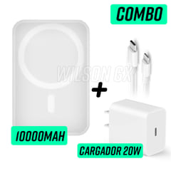 GENERICO - Kit Cargador Inalámbrico Magsafe para Iphone 10000 + Cargador 20w