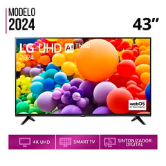 LG - Televisor 43 Pulgadas LED Smart TV UHD 4K con Thinq AI 43UT7300PSA