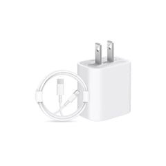 GENERICO - Combo Cubo 20W y Cable Tipo C a Lightning para iPhone