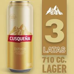 CUSQUEÑA - 3 CERVEZA DORADA 710ML - GOLDEN LAGER