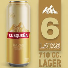 CUSQUEÑA - 6 CERVEZA DORADA 710ML - GOLDEN LAGER