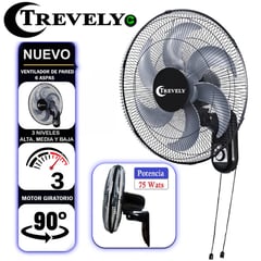 TREVELY - Ventilador de Pared 18¨ Pulgadas VT-182 75W