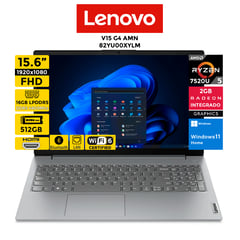 LENOVO - Laptop V15 G4 AMN Ryzen 5-7520U Pantalla 15.6" FHD 16GB 512GB Windows 11