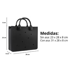 GENERICO - Cartera de mano plástica EVA personalizable - pines - Color Negro