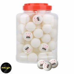 KING - Pelotas de Ping Pong Frasco 60 UNID – Tres Estrellas BLANCOO