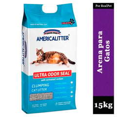 AMERICA LITTER - Arena para Gatos AmericaLitter Ultra Odor Seal Carbón 15 kg