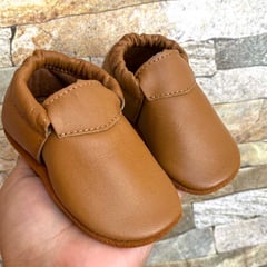 TINY MOCS - ZAPATO FLEXIBLE PARA NIÑO RESPETUOSOS CUERO CAMELL