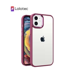 GENERICO - Case Para iPhone 12 Casely Transparente Con Borde Rosa